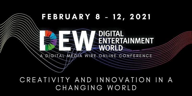 Digital Entertainment World 2021 conference banner highlighting digital media, online entertainment, creativity, innovation, and global industry trends.