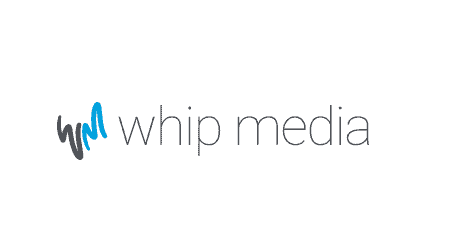 Whip media logo featuring stylized "wm" in black and blue, representing innovative media data and analytics solutions for entertainment industry professionals.