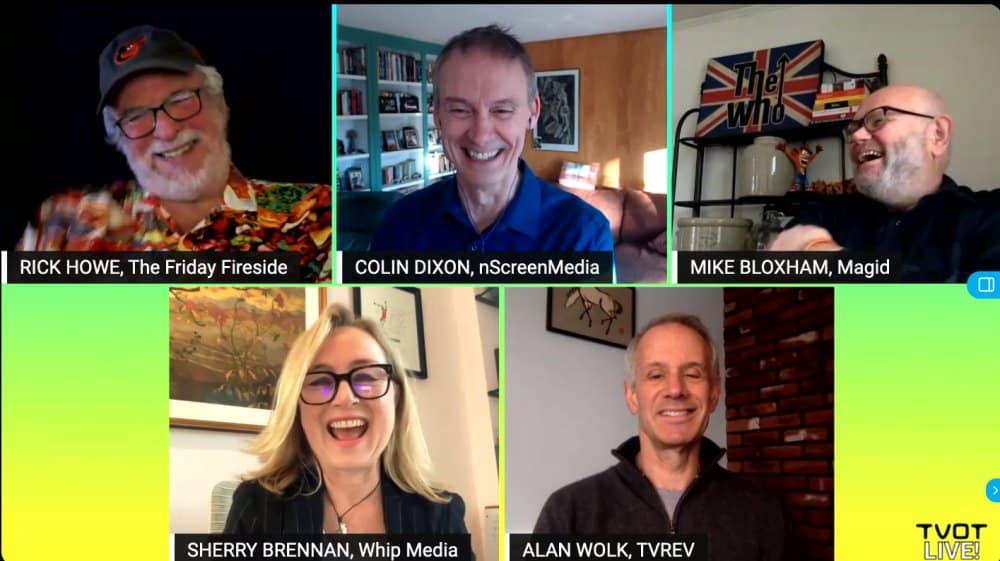 Whipmedia virtual meeting of industry professionals discussing entertainment media trends.