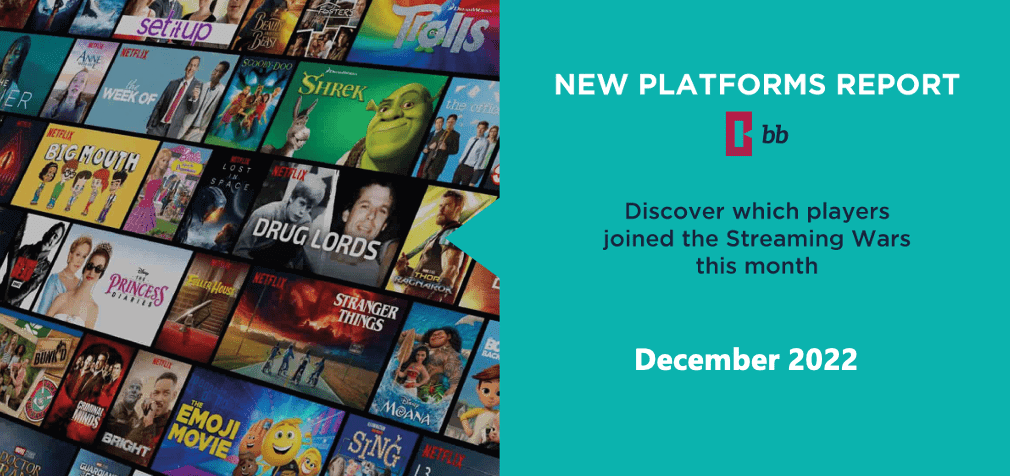 Whipmedia streaming platform interface showcasing various popular TV shows and movies for December 2022.