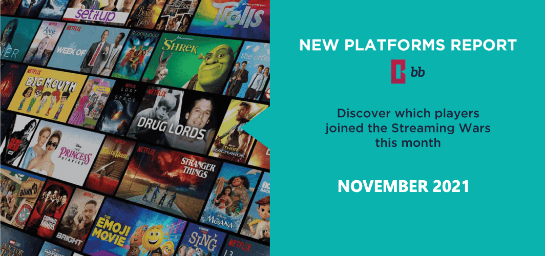 Netflix streaming platform interface displaying various TV shows and movies, highlighting popular content and new releases in November 2021.