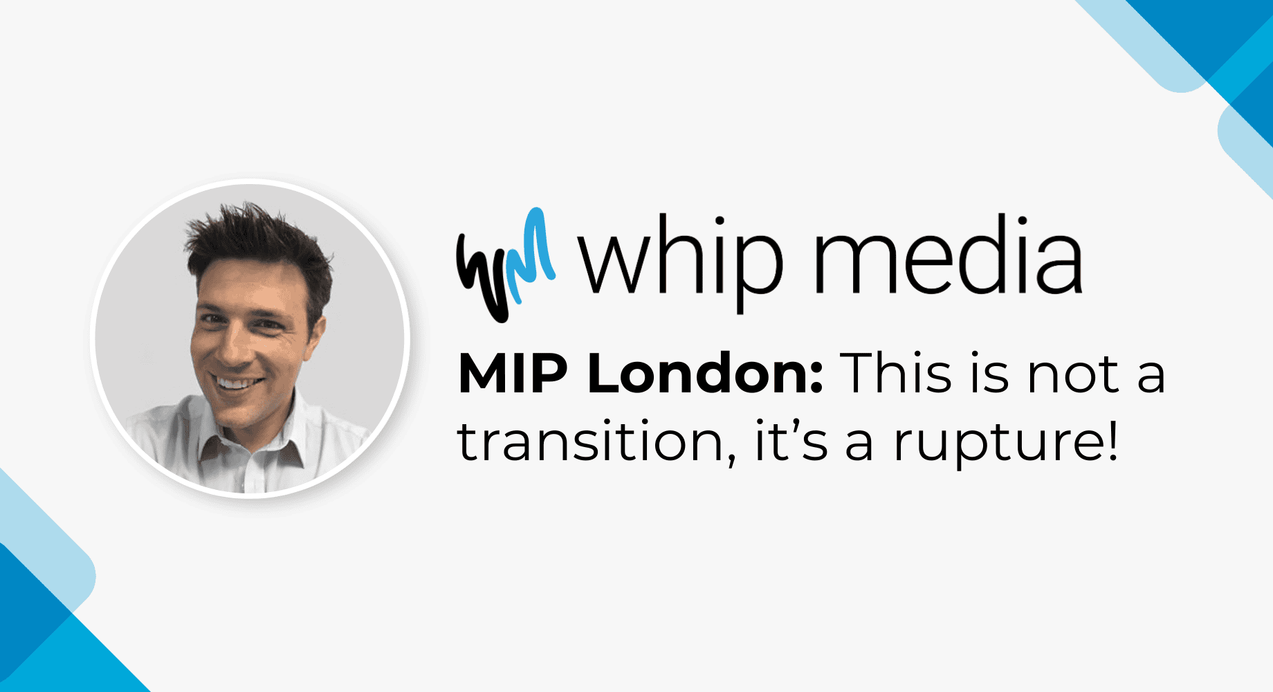 High-quality professional headshot of a smiling man, representing Whip Media, emphasizing media industry expertise and digital content management solutions.